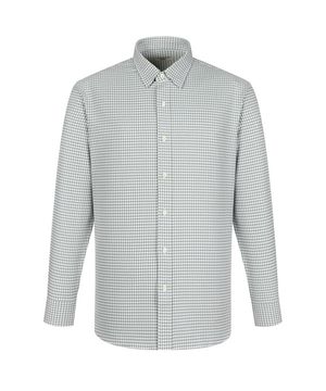 기모 스몰 깅엄체크 스트레치 셔츠 민트