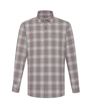 기모 이지케어 미디움체크 셔츠 퍼플