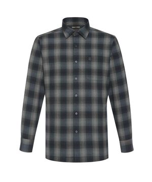 기모 이지케어 미디움체크 셔츠 블루