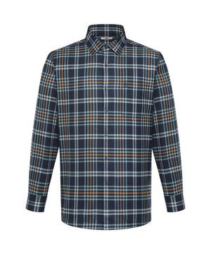 기모 이지케어 미디움체크 셔츠 네이비