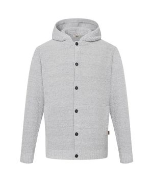 울혼방 부클 후드 가디건 그레이