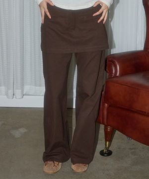 EMBROIDERED POCKET SKIRT PANTS_2COLOR