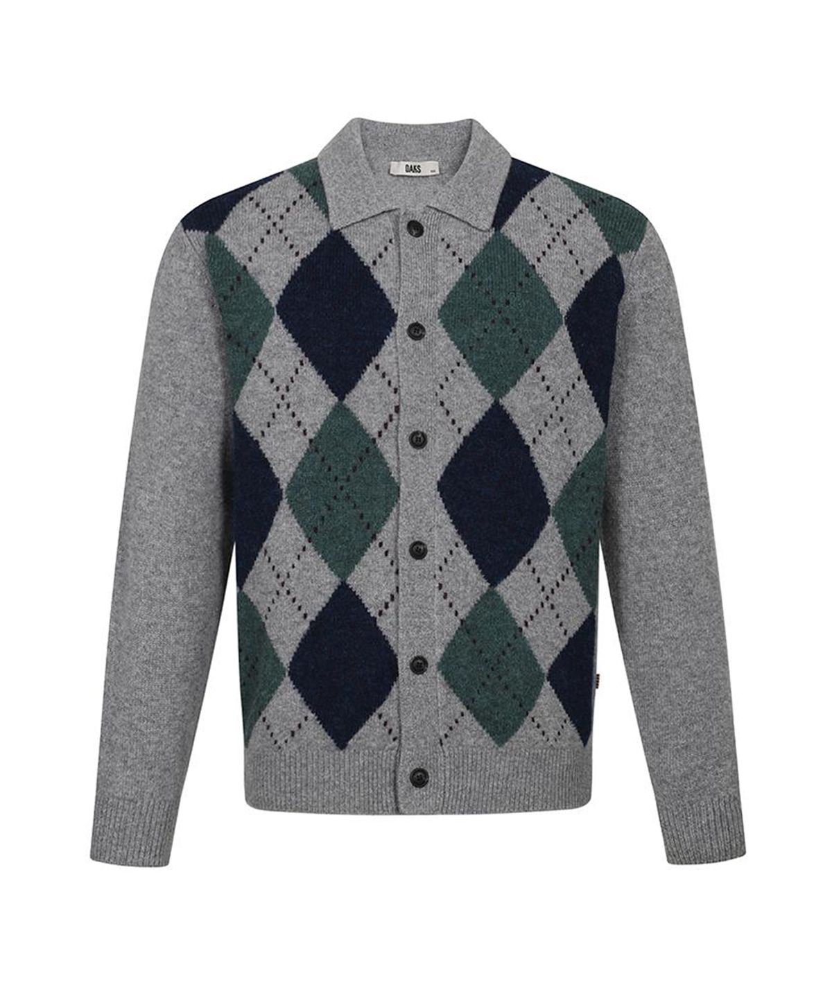 닥스셔츠(DAKS SHIRTS) 울100 아가일 카라 가디건_DLW1SWCD104G1