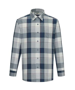 코튼혼방 빅체크 셔츠 그레이