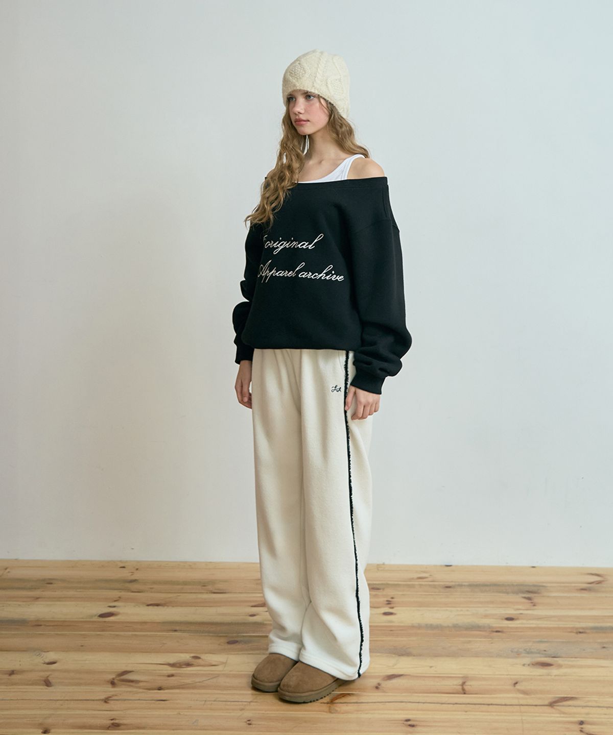 어패럴아카이브(APPAREL ARCHIVE) Snug terry line pants - Ivory