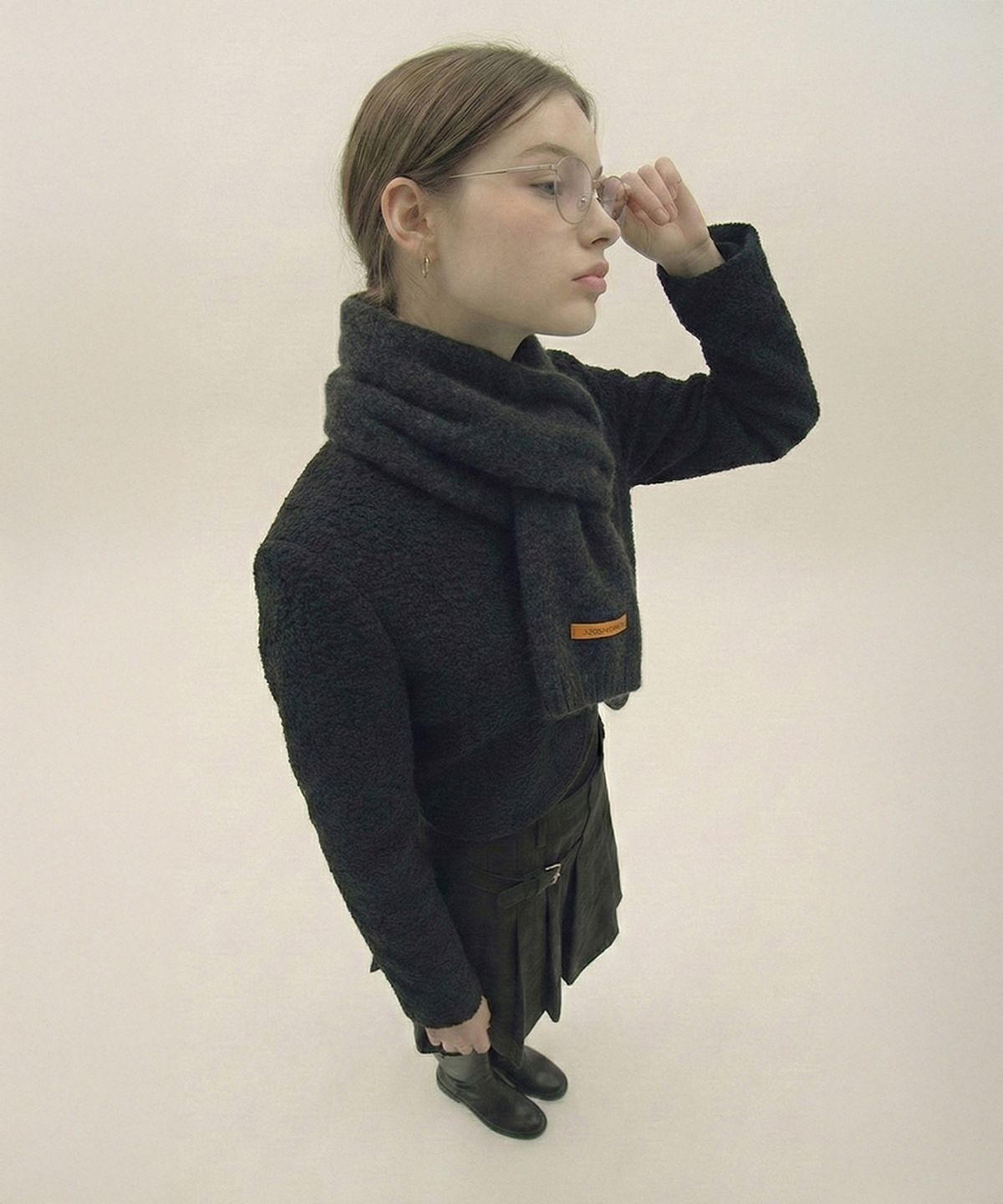 320쇼룸(320SHOWROOM) Contemporary Australian Wool 100 Muffler Black