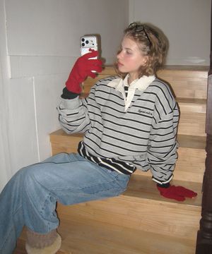 Molly stripe PK t-shirt - Gray