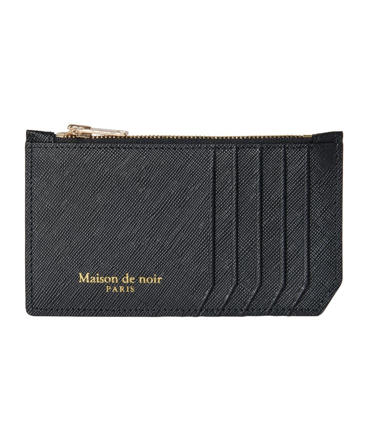 메종 드 누아(MAISON DE NOIR) LIGNÉE CUIR ZIP CARD WALLET GOLD