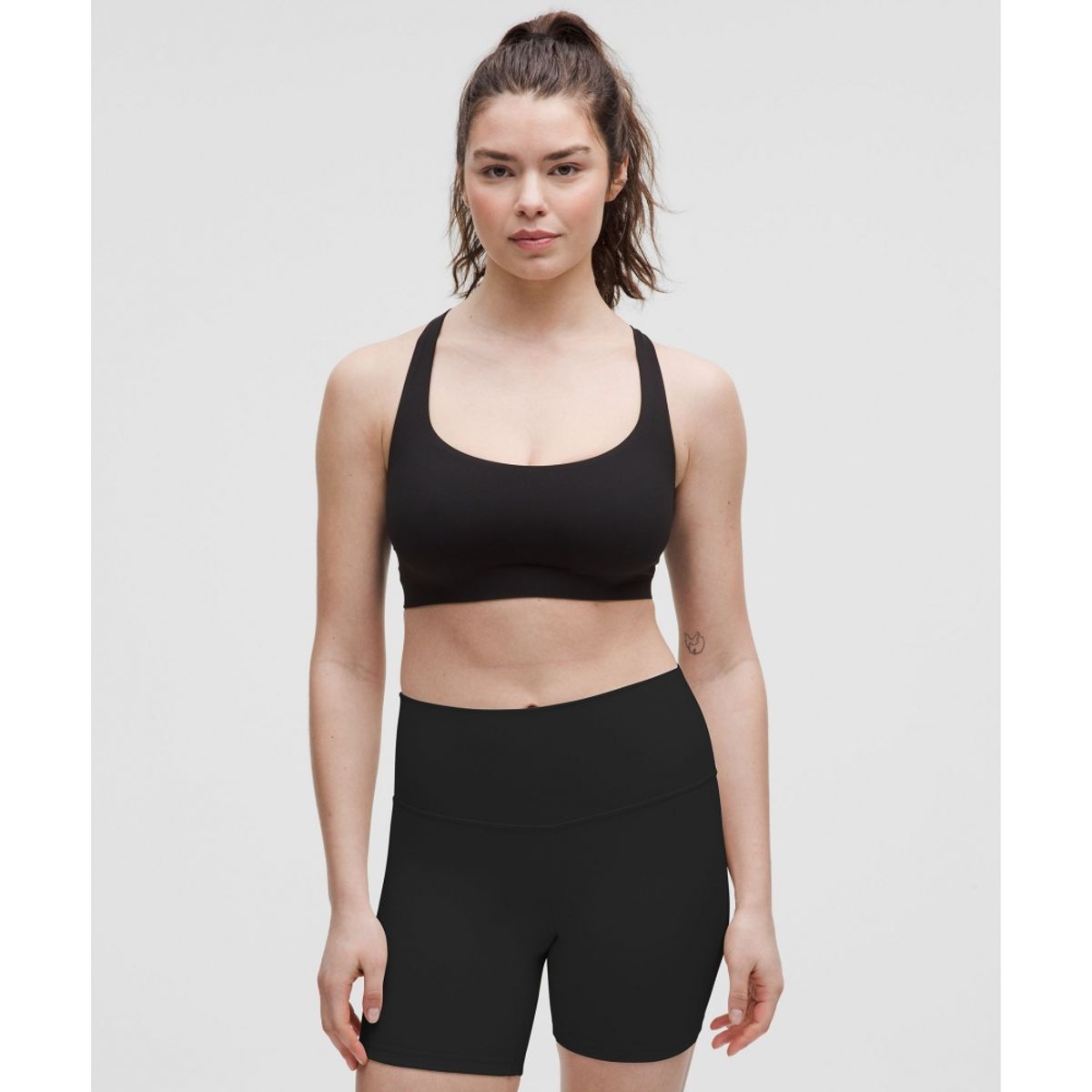 룰루레몬(LULULEMON) 플렉시플렉스 스트래피 요가 브라 *라이트 서포트, D DDD컵  BLK