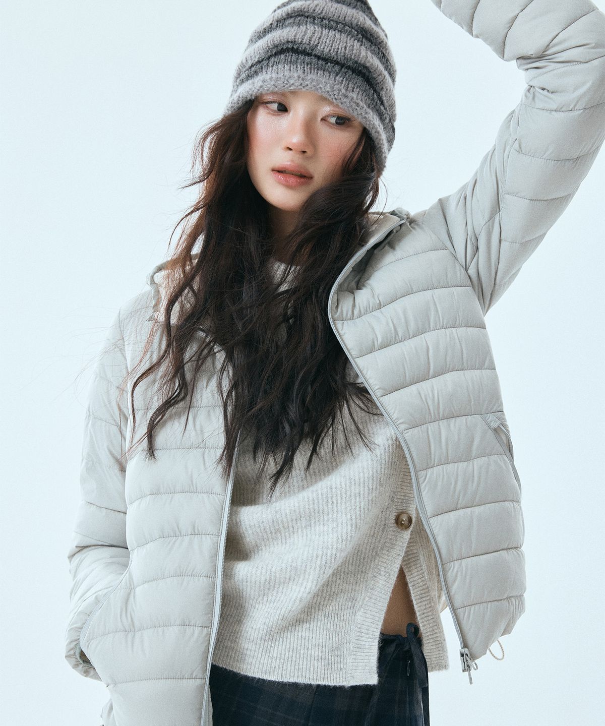 미쏘(MIXXO) 후드 경량패딩_MIWJPGV0PG