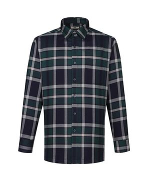 기모 이지케어 라지체크 셔츠 네이비