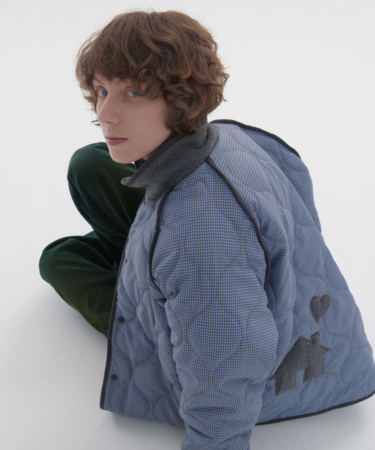 바니쉬먼트(VANISHMENT) Fleece quilted reversible jumper_melange gray