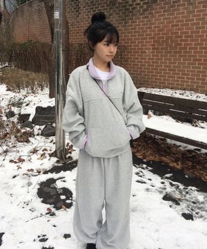 [SET] Fleece set up_white melange