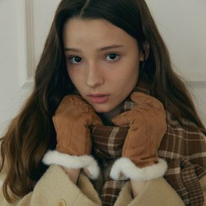 여성용 스웨이드 퍼 장갑_5color