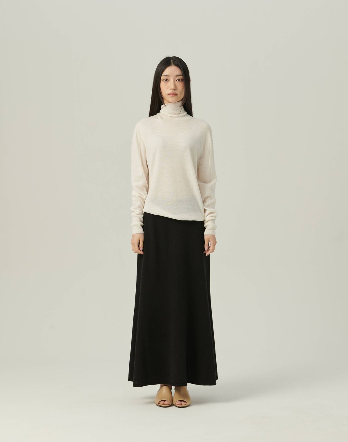 베이스스레드(BASETHREAD) Lightweight Turtleneck Knit_WHITE