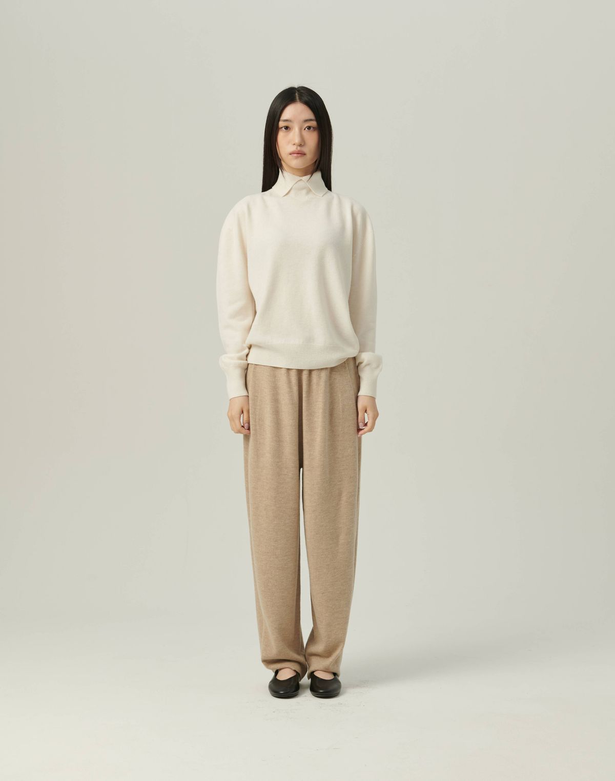 베이스스레드(BASETHREAD) Fold-Down Slit Turtleneck_WHITE