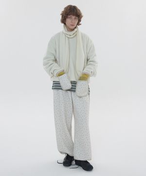 Flower quilted pants_ivory