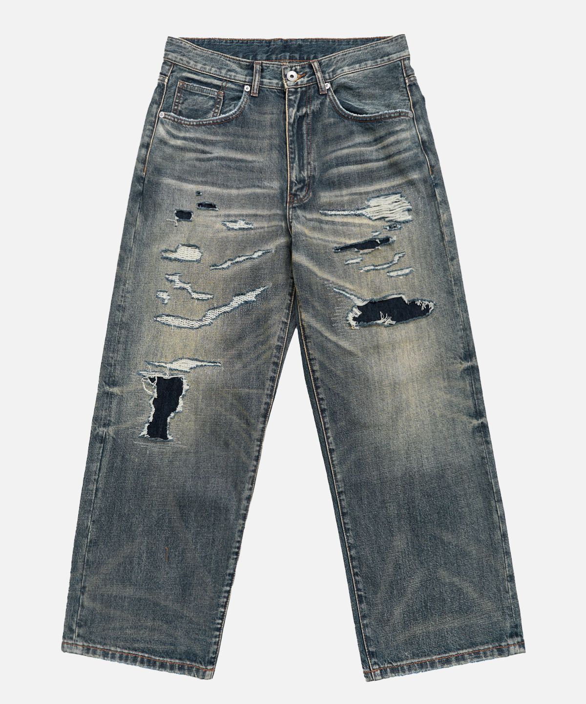 미드업데이트(MIDUPDATE) Vintage Destroyed Denim Pants