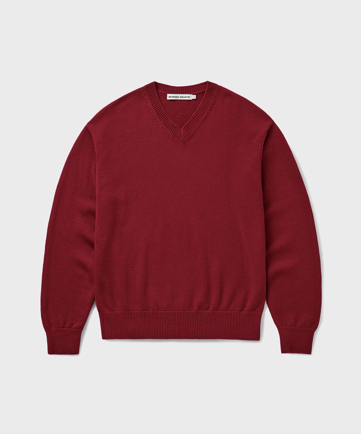 브랜디드(BRANDED) [SUPERIOR] CLOUD SUPERFINE V-NECK KNIT [RED]