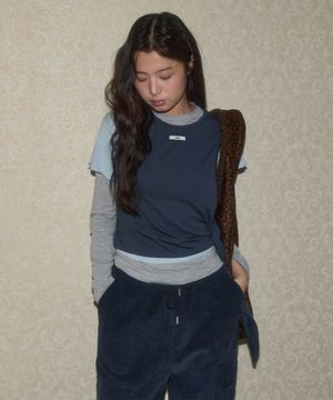 THREE-PIECE LAYERED TOP_NAVY