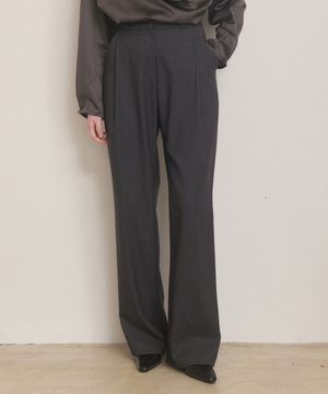 Winter pintuck straight fit slacks - charcoal
