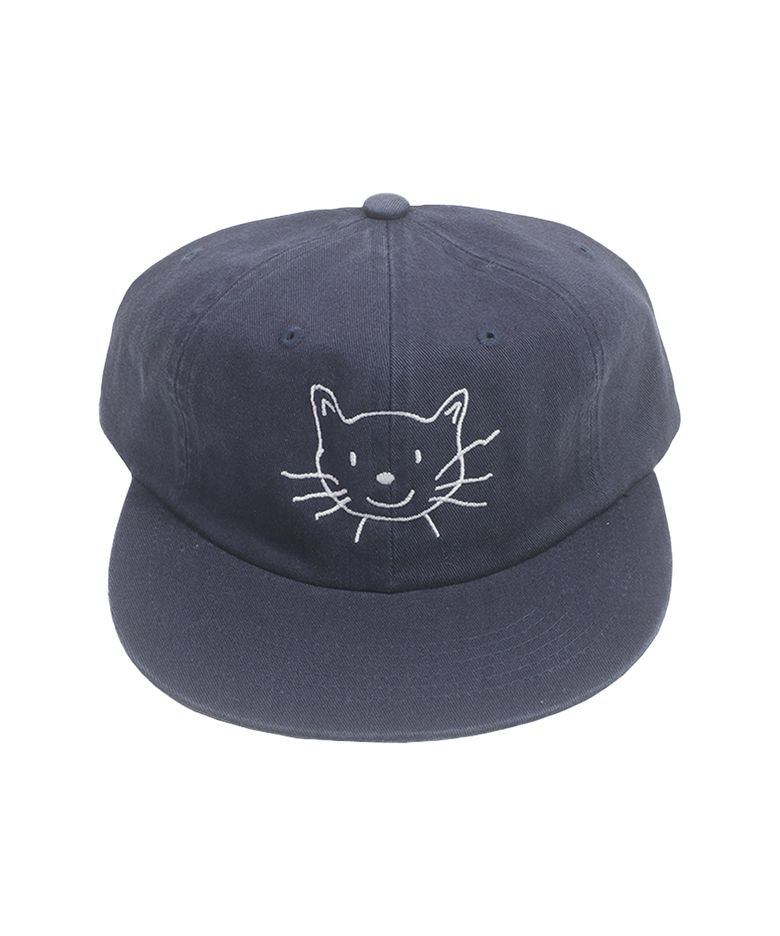 CAT FACE WASHED CAP (NAVY)