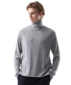 루멘 하이넥 터틀넥 티셔츠 멜란지그레이