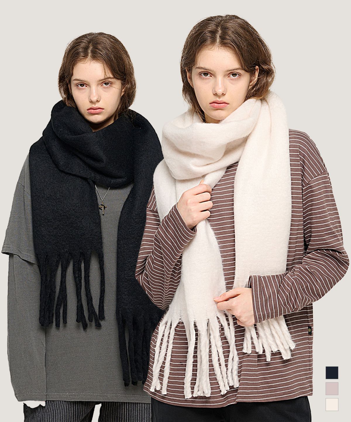 카고브로스 포 우먼(CARGOBROS FOR WOMAN) 소프트 컬러 볼륨 롱 머플러 (3COLOR)