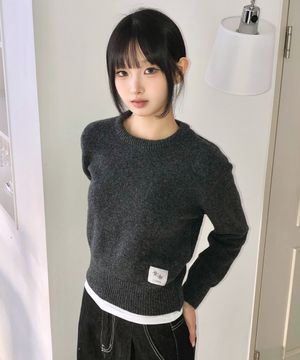 플러프 라운드넥 크롭 니트 (5컬러)