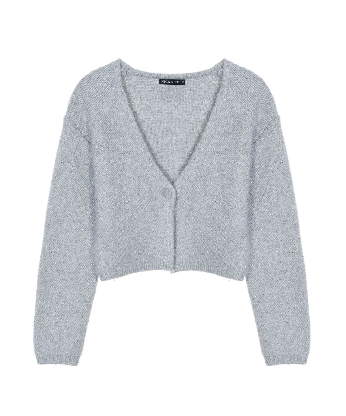 닉앤니콜(NICK&NICOLE) TWINKLE CROP WOOL KNIT CARDIGAN_LIGHT GRAY
