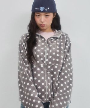 LINE FLEECE ZIP-UP_DOT GREY