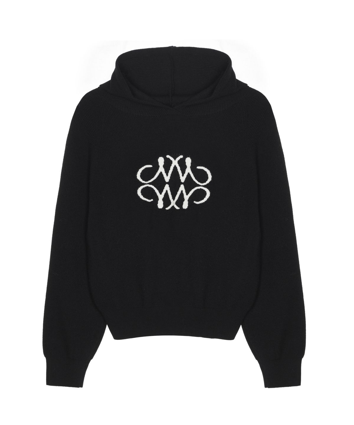 닉앤니콜(NICK&NICOLE) SOFT SYMBOL TEXTURE HOODED KNIT_BLACK