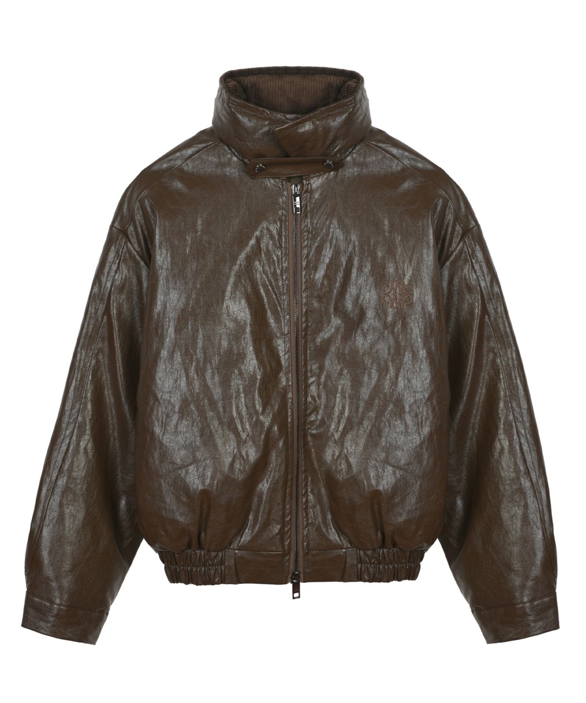 닉앤니콜(NICK&NICOLE) CRINKLE FAUX LEATHER PADDING_BROWN