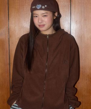 LINE FLEECE ZIP-UP_BROWN