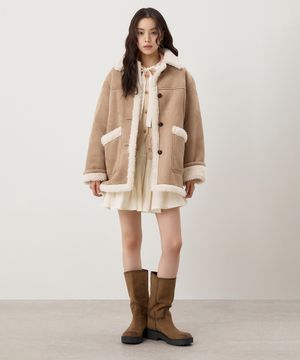 [신세틱레더] 하프 무스탕 (SPJLF4VW01 RE)_SPJLG11W01