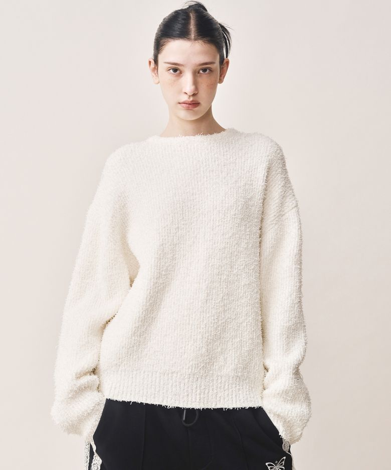 SOFT BOUCLE LS SWEATER_CREAM
