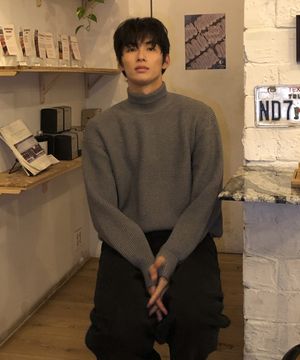 소프트 와플 폴라 니트_GRAY