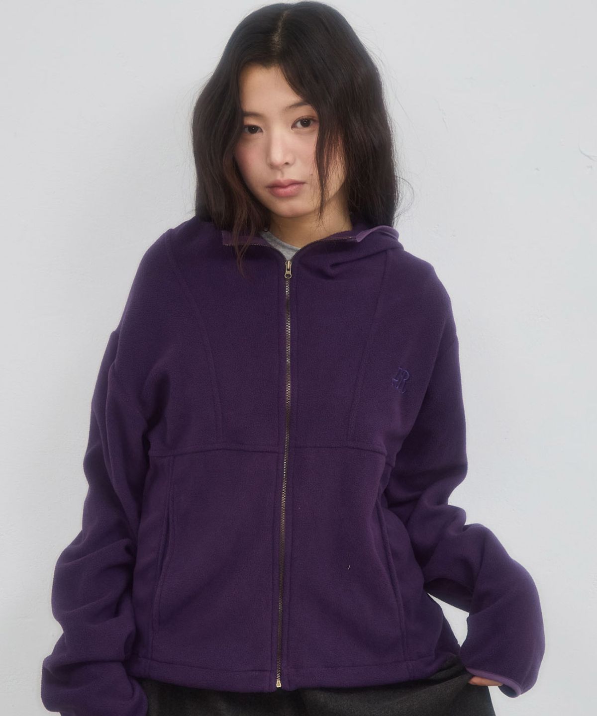 레터리(LETERIE) LINE FLEECE ZIP-UP_PURPLE