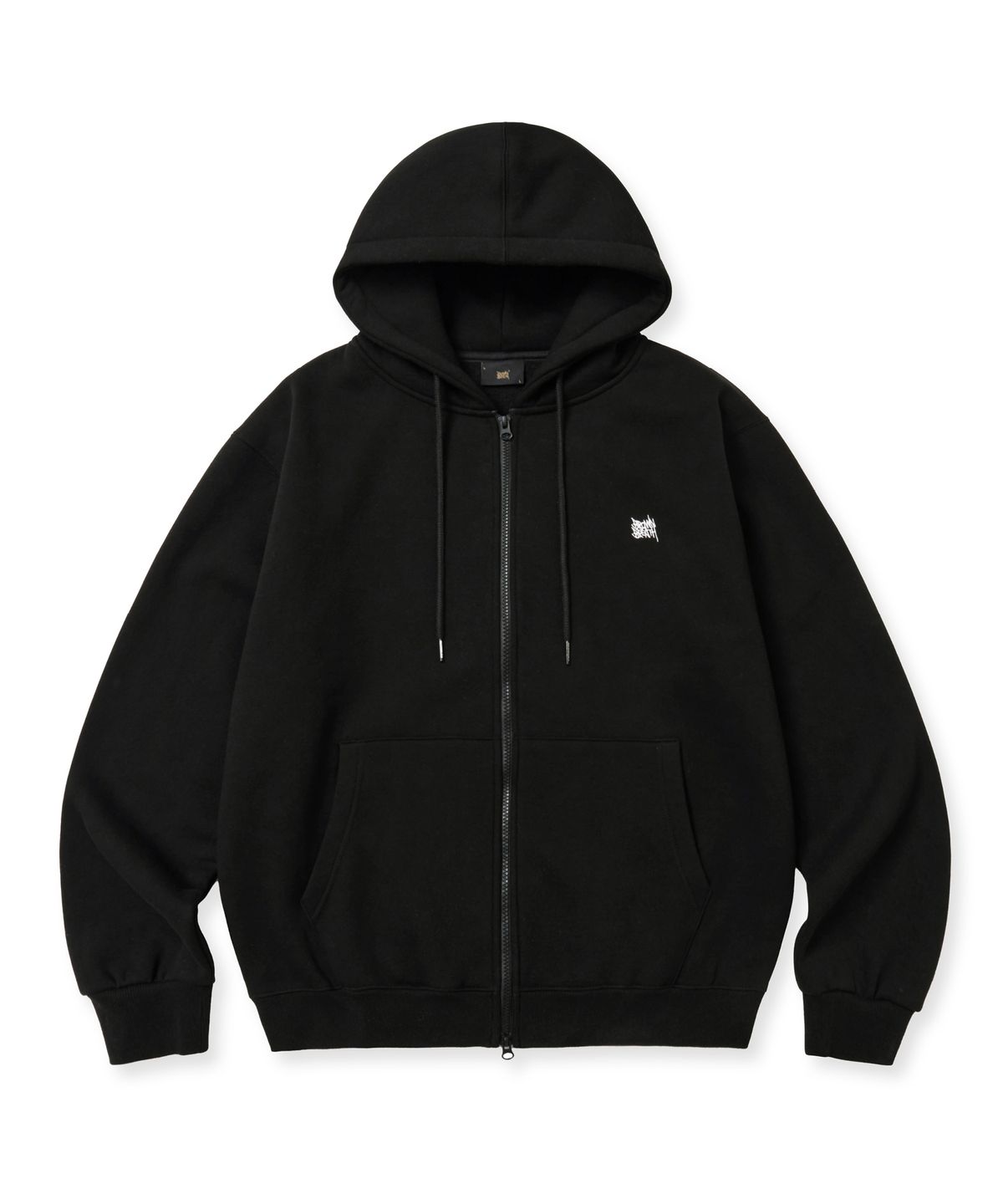 브라운브레스(BROWNBREATH) [25WINTER] TAG HOOD ZIP UP - BLACK