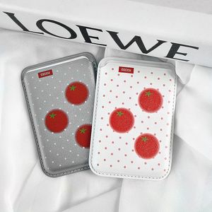 도트패턴 토마토 맥세이프 가죽 카드지갑