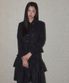 DOUBLE-BUTTON PLEATED COAT_BLACK