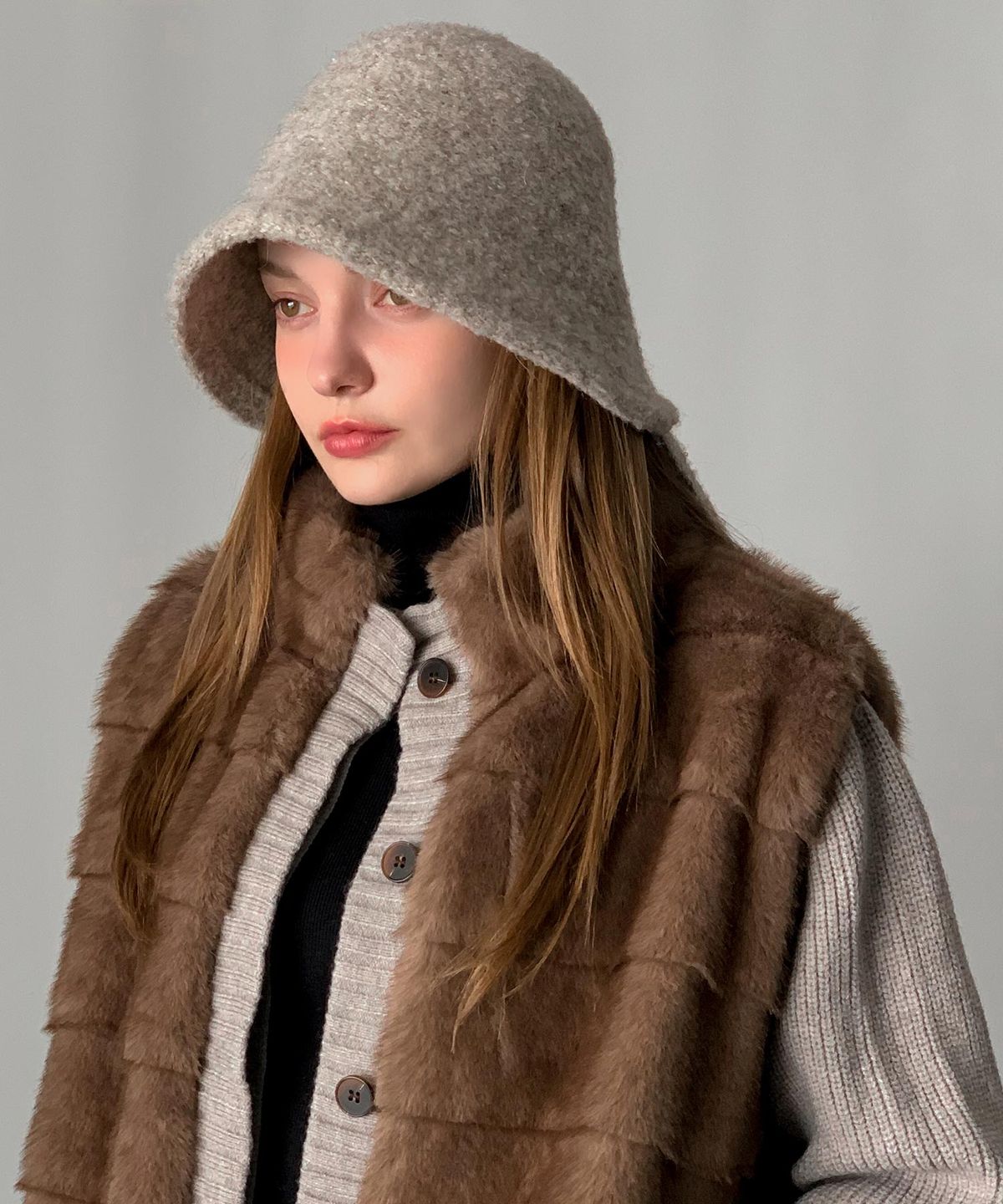 바스카라(VASCARA) Buckle Knit Bucket Hat (5colors)