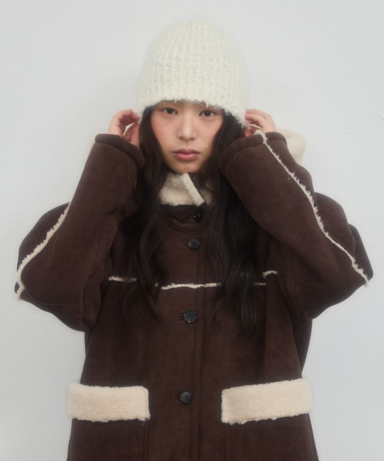 ANGORA RIBBED KNIT BEANIE_2COLOR