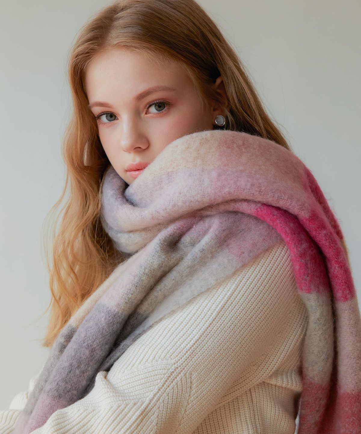 바스카라(VASCARA) Macaron Check Muffler (7colors)