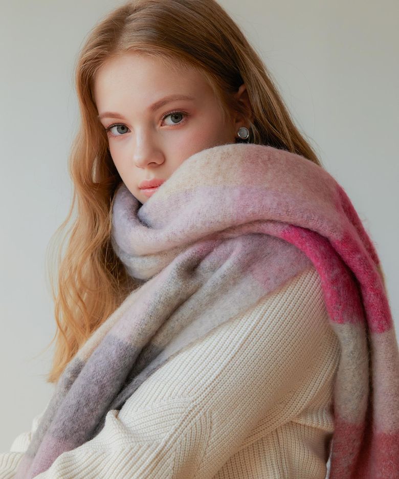 Macaron Check Muffler (7colors)