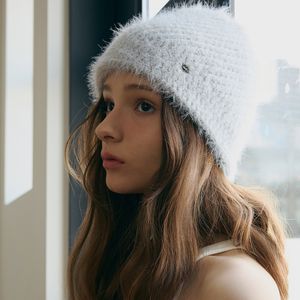 Hairy knit beanie_4color