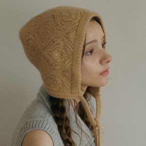 Leaf knit bonnet hat_7color