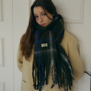 Wide tartan check muffler_2color