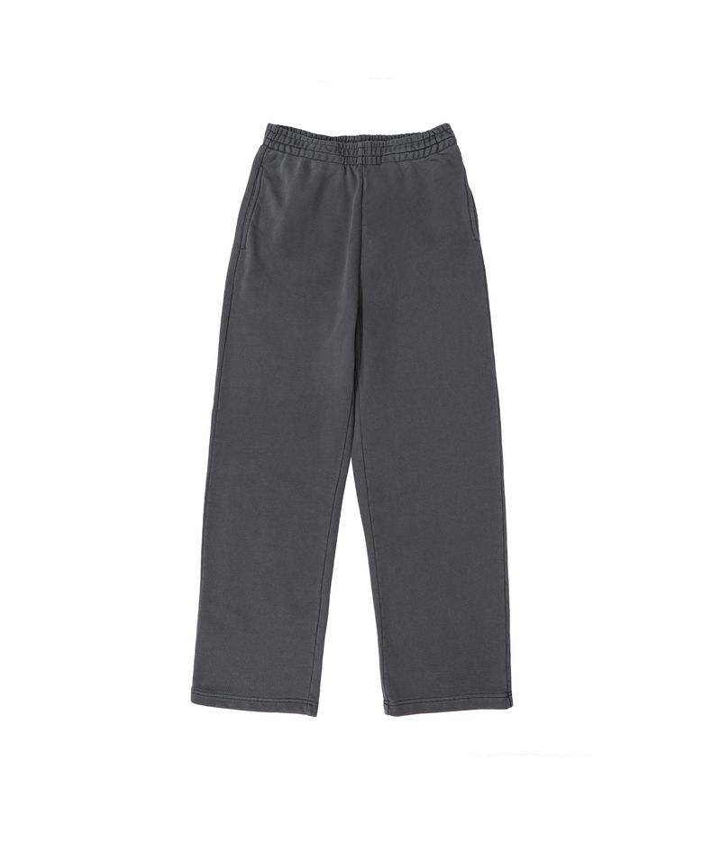 BECANVAS PIGMENT DYDE OVERFIT STRAIGHT SEWATPANTS (CHARCOAL)