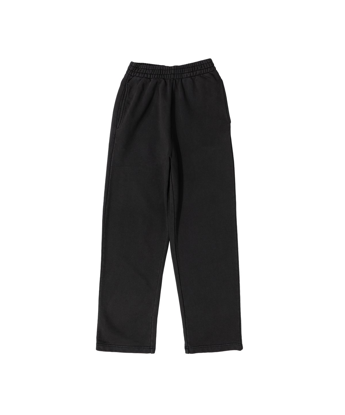 비캔버스(BECANVAS) BECANVAS PIGMENT DYDE OVERFIT STRAIGHT SEWATPANTS (BLACK)